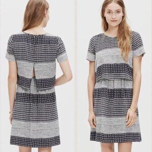 EUC Madewell Split Gray/Black/White dress